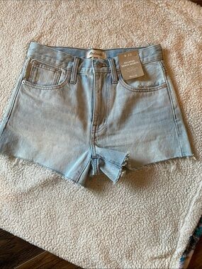 Madewell Pale Blue High-Rise Relaxed Denim Cutoffs